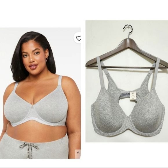 Bali Light Heather Gray Cloth Underwire Adjustable Semi Padded Bra 42D - Picture 2 of 6